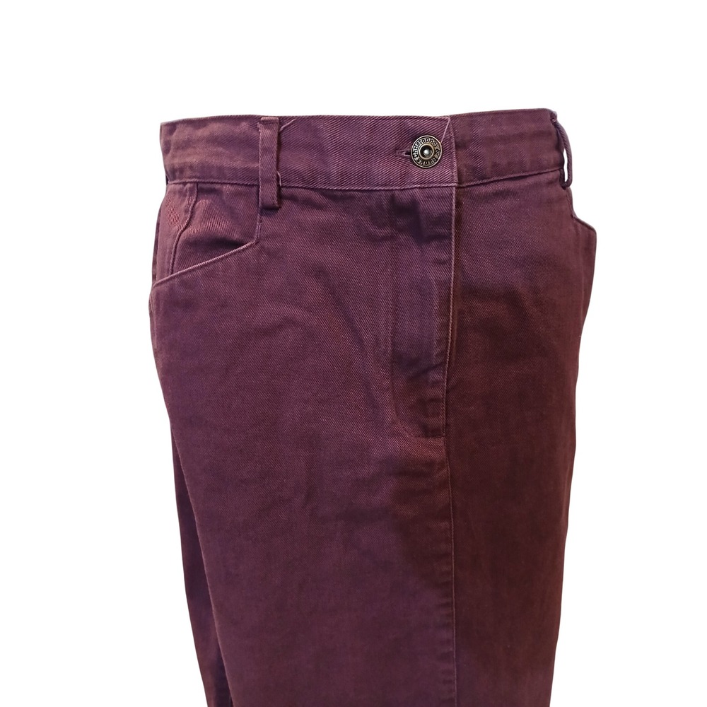 Christopher & Banks Purple Cotton Twill Midi Skirt Womens 10 Plum Straight Vent - Picture 2 of 11
